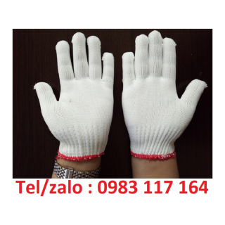 Găng Tay Len Trắng Kem Kim 7 Bảo Hộ Chống Trầy Xước Hóa Chất