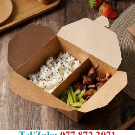 HỘP ĐỰNG CƠM BẰNG GIẤY CHIA NGĂN GIÁ TỐT 