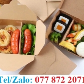 HỘP GIẤY ĐỰNG CƠM CHIA NGĂN MẪU MÃ ĐẸP 