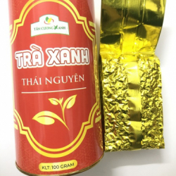 HỘP TRÀ XANH NẮP INOX THIẾC XANH, ĐỎ GIÁ TỐT